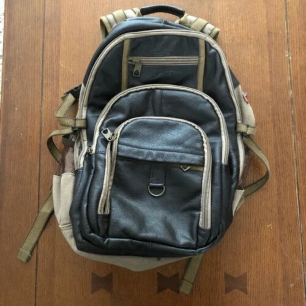 Bookbag Wilsons Leather Brown Canvas